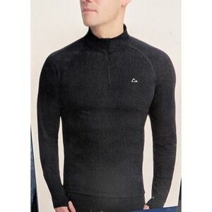 NEW PARADOX MEN'S MERINO BLEND BLACK SHIRT BASE LAYER THUMBHOLES SZ XL‎
